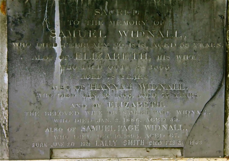 Grave of Samuel Page Widnall